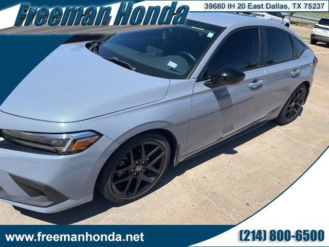 Gray 2024 Honda Civic Hatchback Sport FWD Hatchback Front-Wheel Drive Continuously Variable Transmission