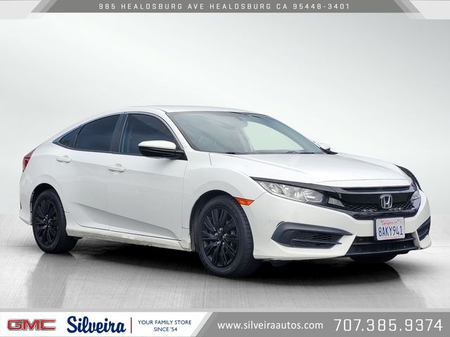 White 2017 Honda Civic Sedan Front-Wheel Drive Continuously Variable Transmission