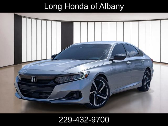 Silver 2021 Honda Accord Sedan Front-Wheel Drive Continuously Variable Transmission