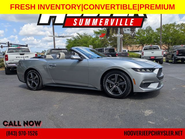 Iconic Silver Metallic 2024 Ford Mustang EcoBoost Premium Convertible RWD Convertible Rear-Wheel Drive Automatic