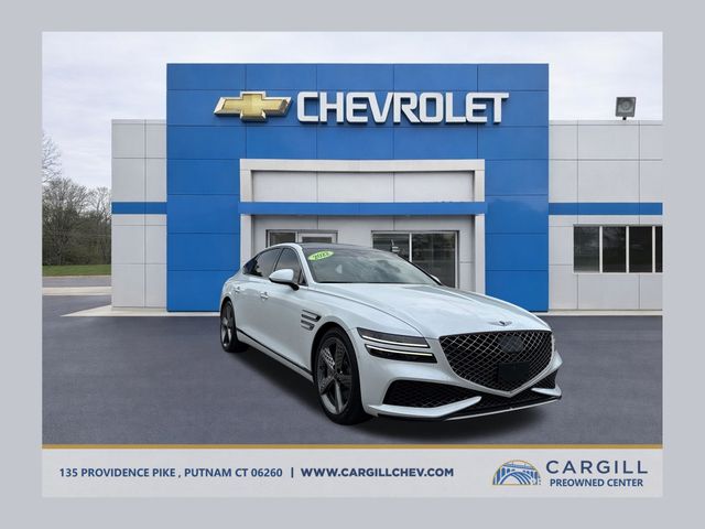 White 2022 Genesis G80 3.5T Sport AWD Sedan All-Wheel Drive 8-Speed Automatic