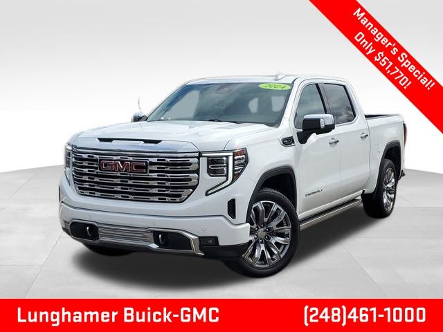 Summit White 2024 GMC Sierra 1500 Denali Crew Cab 4WD Pickup Truck Four-Wheel Drive Automatic
