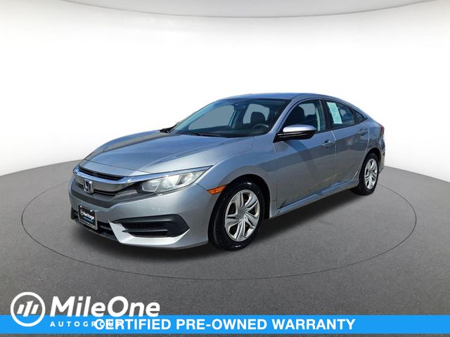 Lunar Silver Metallic,Silver 2016 Honda Civic LX Sedan Front-Wheel Drive Continuously Variable Transmission