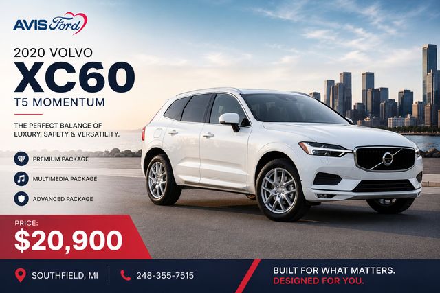 White 2020 Volvo XC60 T5 Momentum AWD SUV / Crossover All-Wheel Drive Automatic