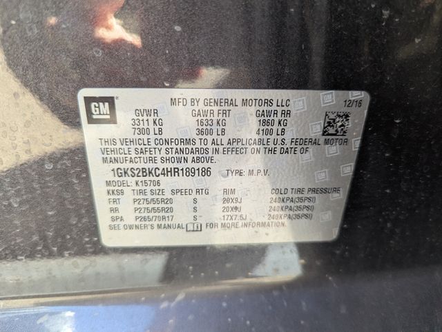 2017 Gray GMC Yukon SLT 4X4 SUV