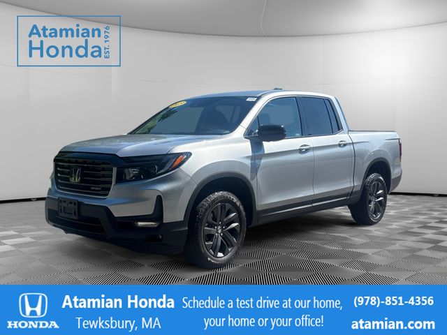 Silver 2023 Honda Ridgeline Pickup Truck All-Wheel Drive 9-Speed Automatic