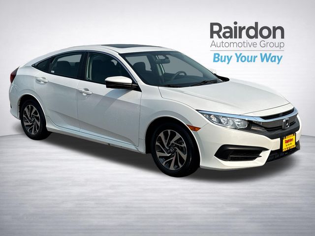 Taffeta White 2016 Honda Civic Sedan Front-Wheel Drive Continuously Variable Transmission