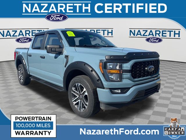 Blue 2023 Ford F-150 XL SuperCrew 4WD Pickup Truck Four-Wheel Drive Automatic
