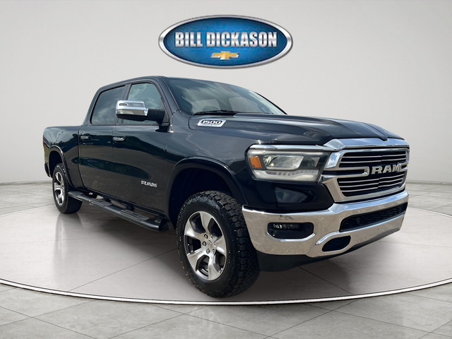 Diamond Black Crystal Pearlcoat 2019 RAM 1500 Laramie Crew Cab 4WD Pickup Truck Four-Wheel Drive 8-Speed Automatic
