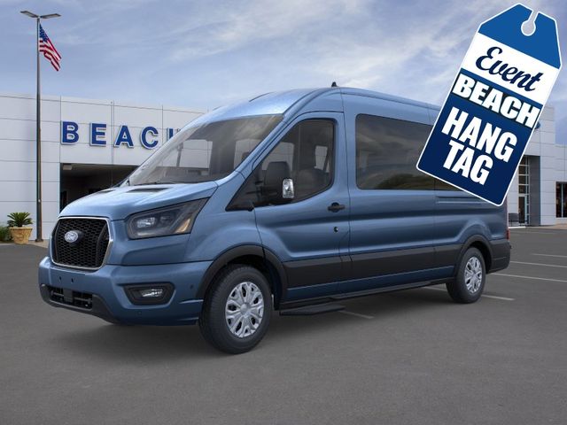 Blue Metallic 2026 Ford Transit Passenger 350 XLT Medium Roof LB RWD Van Rear-Wheel Drive