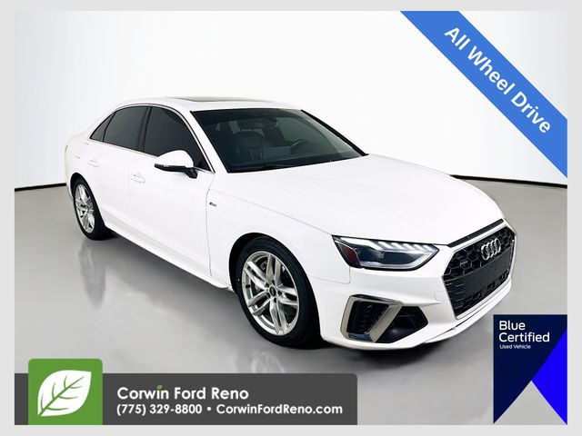 White 2022 Audi A4 Sedan All-Wheel Drive 7-Speed Automatic