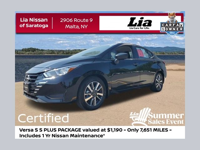 Super Black Metallic 2024 Nissan Versa Sedan Front-Wheel Drive Continuously Variable Transmission