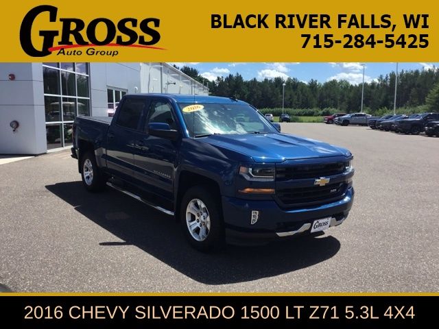 Deep Ocean Blue Metallic 2016 Chevrolet Silverado 1500 LT Crew Cab 4WD Pickup Truck Four-Wheel Drive 6-Speed Automatic Overdrive
