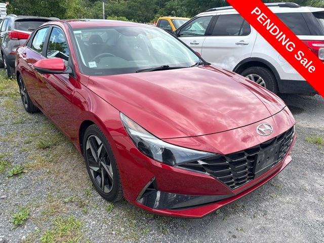 Scarlet Red Pearl 2021 Hyundai Elantra Sedan Front-Wheel Drive Continuously Variable Transmission