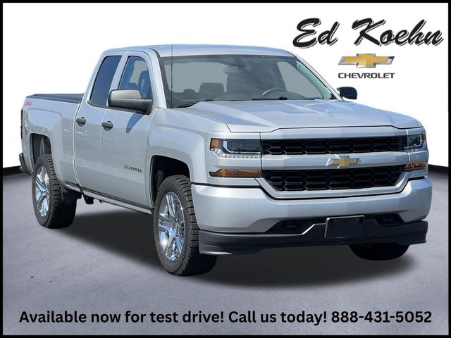 Silver Ice Metallic 2018 Chevrolet Silverado 1500 Pickup Truck Four-Wheel Drive 6-Speed Automatic Overdrive