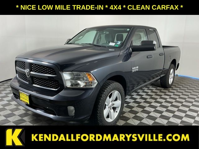 Gray (Steel Metallic) 2014 RAM 1500 Pickup Truck Four-Wheel Drive 8-Speed Automatic