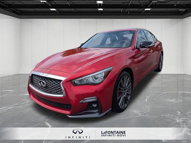 Gray 2018 INFINITI Q50 Red Sport 400 AWD Sedan All-Wheel Drive 7-Speed Automatic