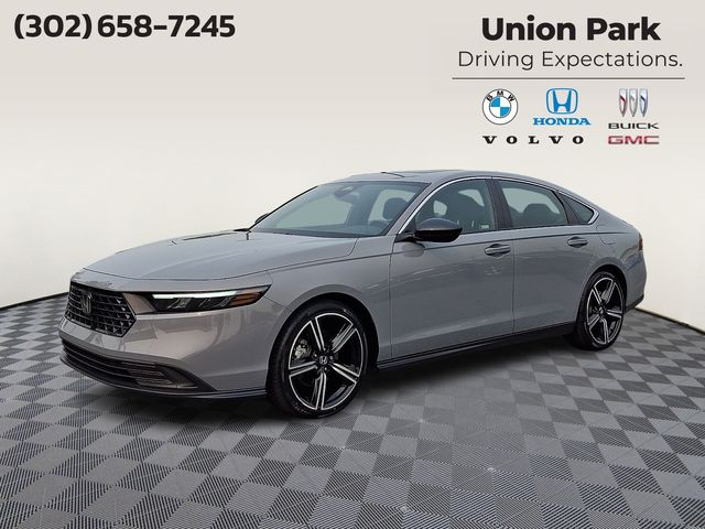 Gray 2024 Honda Accord Hybrid Sedan Front-Wheel Drive Continuously Variable Transmission