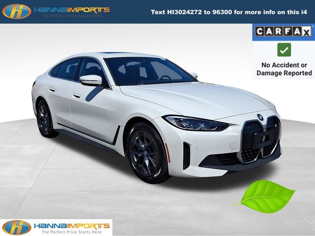 Alpine White 2023 BMW i4 eDrive40 Gran Coupe FWD Sedan Rear-Wheel Drive Automatic