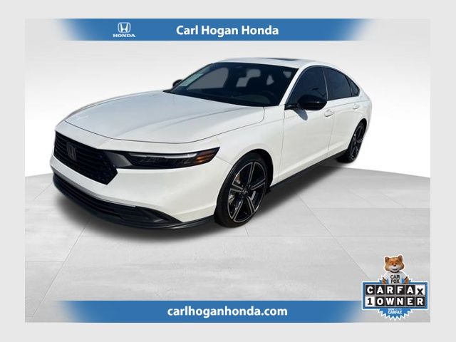 Platinum White Pearl 2024 Honda Accord Hybrid Sport FWD Sedan Front-Wheel Drive Continuously Variable Transmission