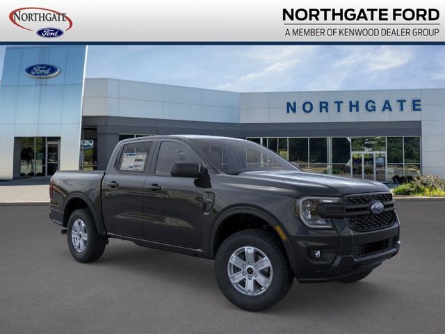 Shadow Black 2025 Ford Ranger XL SuperCrew 4WD Pickup Truck Four-Wheel Drive Automatic