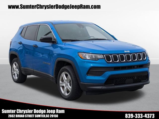 Laser Blue Pearlcoat 2023 Jeep Compass Sport 4WD SUV / Crossover Four-Wheel Drive 8-Speed Automatic