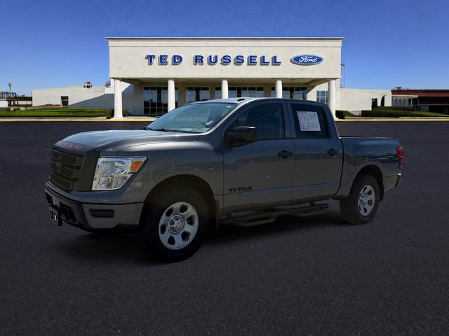 Gray (Gun Metallic) 2020 Nissan Titan Pickup Truck Four-Wheel Drive 9-Speed Automatic