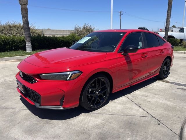 Red 2025 Honda Civic Hybrid Sedan Front-Wheel Drive Continuously Variable Transmission