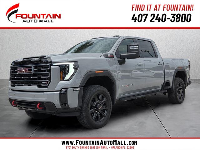 Thunderstorm Gray 2025 GMC Sierra 2500HD AT4 Crew Cab 4WD Pickup Truck Four-Wheel Drive Automatic
