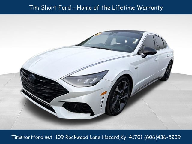 Quartz White 2021 Hyundai Sonata Sedan Front-Wheel Drive 8-Speed Automatic