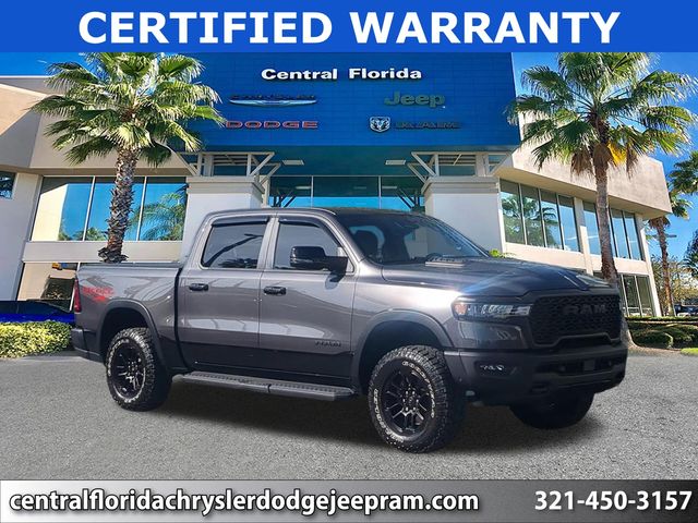 Gray (Granite Crystal Metallic Clearcoat) 2025 RAM 1500 Rebel Crew Cab 4WD Pickup Truck Four-Wheel Drive 8-Speed Automatic