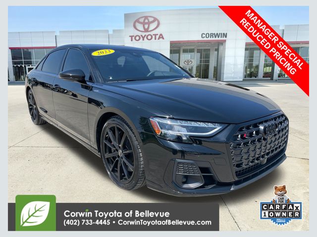 Mythos Black Metallic 2023 Audi S8 Sedan All-Wheel Drive 8-Speed Automatic