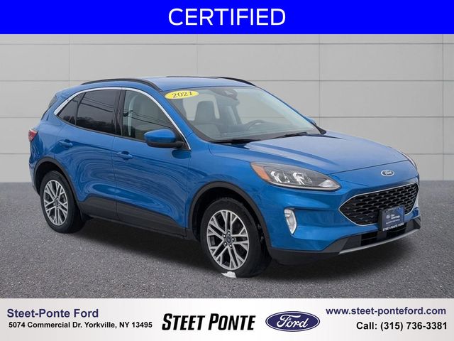 Velocity Blue Metallic 2021 Ford Escape Hybrid SEL AWD SUV / Crossover All-Wheel Drive Continuously Variable Transmission