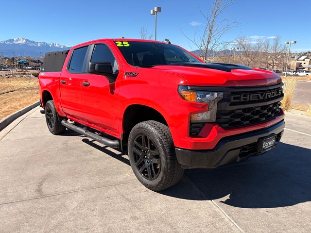 Red Hot 2025 Chevrolet Silverado 1500 Custom Trail Boss Crew Cab 4WD Pickup Truck Four-Wheel Drive 8-Speed Automatic