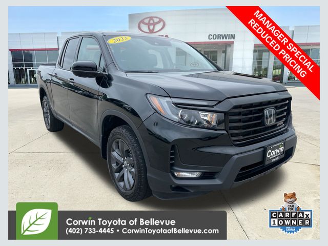 Crystal Black Pearl 2023 Honda Ridgeline Pickup Truck All-Wheel Drive 9-Speed Automatic