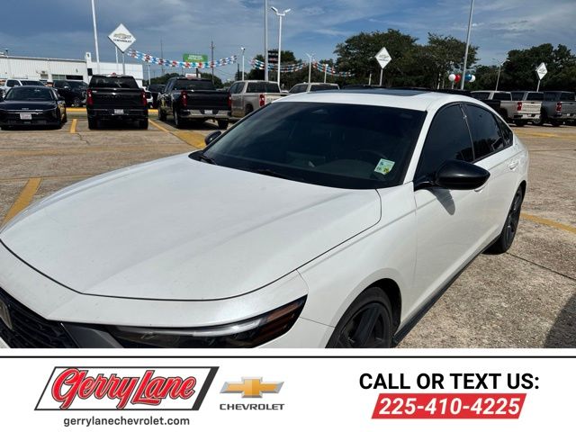 Platinum White Pearl 2024 Honda Accord Hybrid Sedan Front-Wheel Drive Continuously Variable Transmission