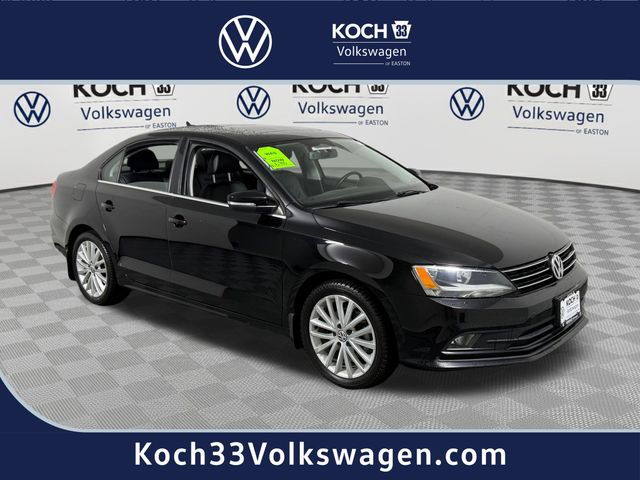 Black 2015 Volkswagen Jetta Sedan Front-Wheel Drive 6-Speed Automatic