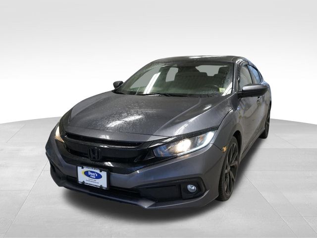 Gray 2021 Honda Civic Sport FWD Sedan Front-Wheel Drive Continuously Variable Transmission