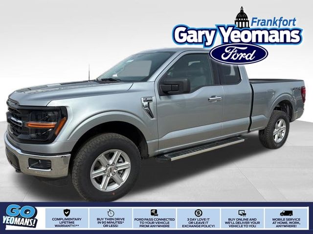 Iconic Silver Metallic 2025 Ford F-150 XLT SuperCab 4WD Pickup Truck Four-Wheel Drive Automatic