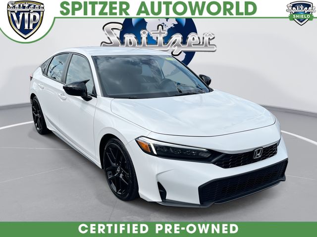Platinum White Pearl 2025 Honda Civic Hatchback Hatchback Front-Wheel Drive Continuously Variable Transmission