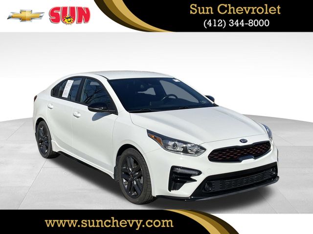 Clear White 2021 Kia Forte GT Line FWD Sedan Front-Wheel Drive Continuously Variable Transmission