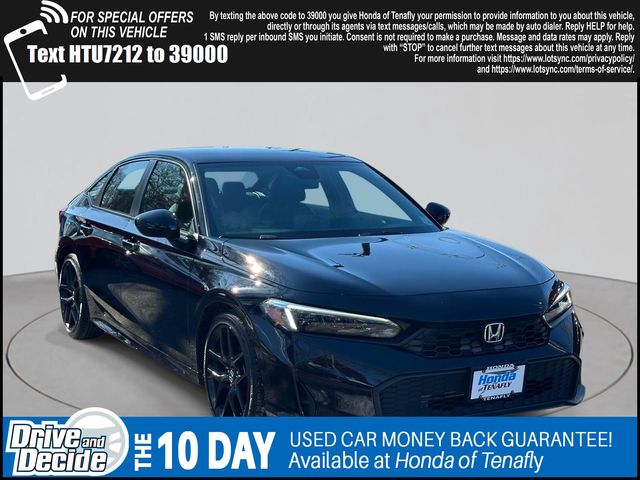 Black 2025 Honda Civic Sport FWD Sedan Front-Wheel Drive Continuously Variable Transmission