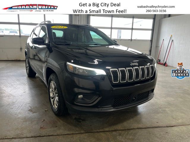Diamond Black Crystal Pearlcoat 2021 Jeep Cherokee SUV / Crossover Four-Wheel Drive 9-Speed Automatic
