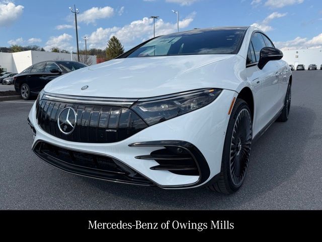 White Metallic 2025 Mercedes-Benz EQS AMG 4MATIC Sedan All-Wheel Drive 1-Speed Automatic