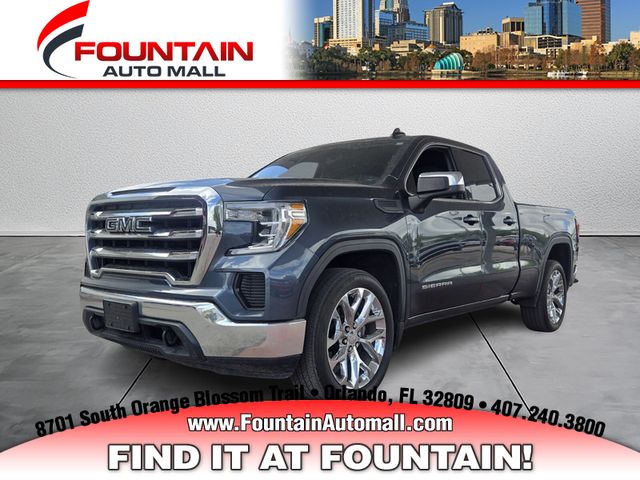 Gray (Dark Sky Metallic) 2019 GMC Sierra 1500 SLE Double Cab 4WD Pickup Truck Four-Wheel Drive 8-Speed Automatic