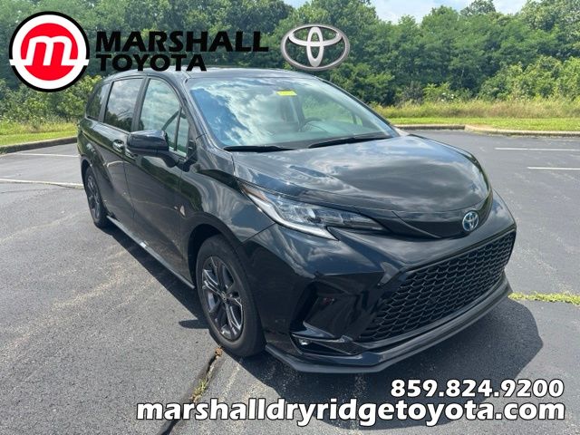 Midnight Black Metallic 2025 Toyota Sienna Minivan All-Wheel Drive Continuously Variable Transmission