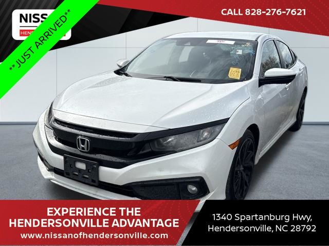 Platinum White Pearl 2021 Honda Civic Sport FWD Sedan Front-Wheel Drive Continuously Variable Transmission