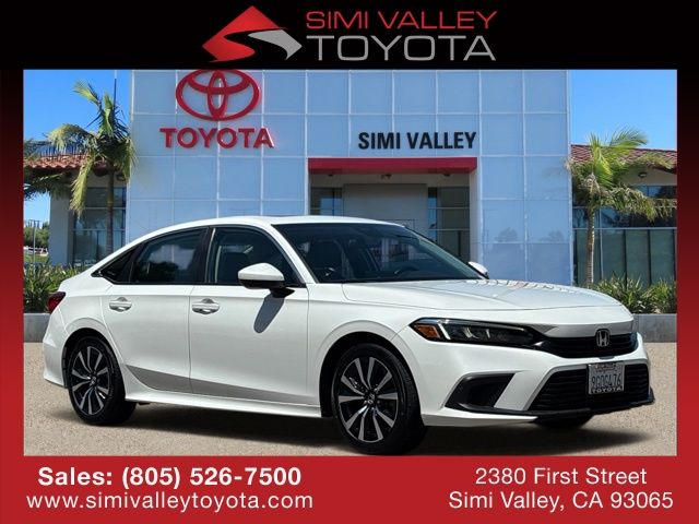 Platinum White 2023 Honda Civic Sedan Front-Wheel Drive Continuously Variable Transmission