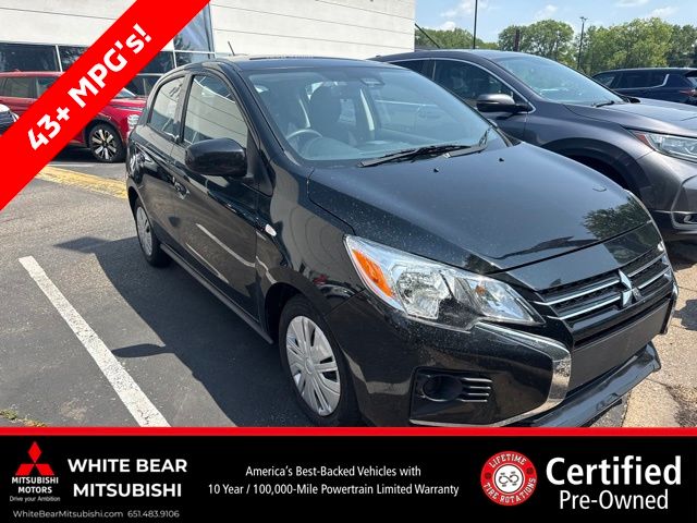 Jet Black Metallic 2024 Mitsubishi Mirage Hatchback Front-Wheel Drive Continuously Variable Transmission