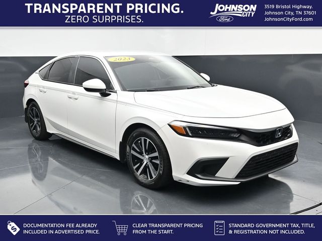 Platinum White Pearl 2023 Honda Civic Hatchback Hatchback Front-Wheel Drive Continuously Variable Transmission